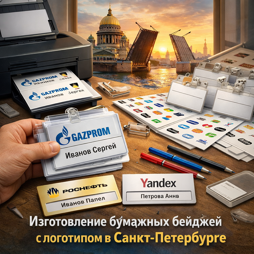 изготовление бейджей с логотипом в Санкт-Петербурге